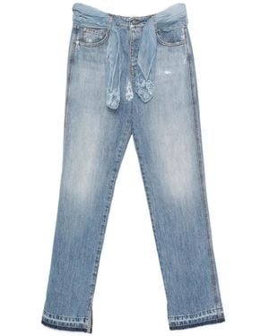 Ermanno Scervino Lace-Belted Jeans - Blue