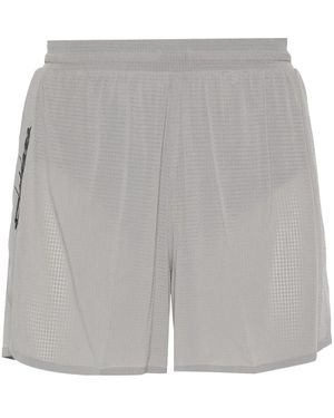 Y-3 Checked Running Shorts - Grey