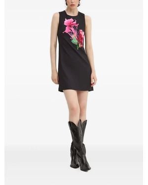 Desigual Sleeveless Floral-Print Mini Dress - Black