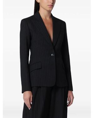 ANDAMANE Bianca Pinstripe Single-Breasted Blazer - Black