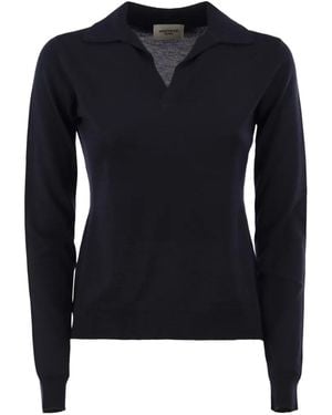 Weekend by Maxmara Cappa Wool And Cashmere Yarn Polo Shirt - Blue