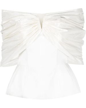 V:PM ATELIER Bela Off-Shoulder Gathered Top - White