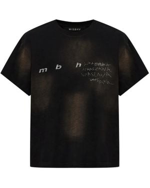 MISBHV T-Shirt Imprimé À Effet Délavé - Black