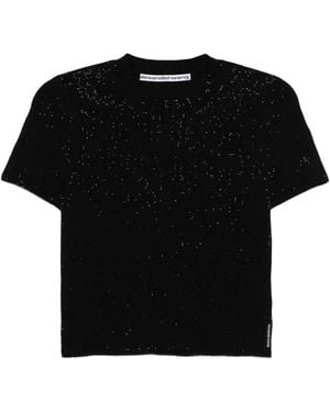 Alexander Wang Crystal-Embellished T-Shirt - Black