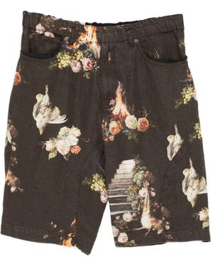 Undercover Bermudas Con Motivo Floral - Negro