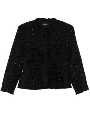 Simone Rocha スパンコール ツイードジャケット - ブラック