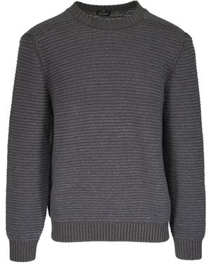 ZEGNA Ribbed-Knit Crew-Neck Jumper - Grey