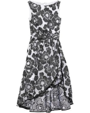 Talbot Runhof Floral-Print Knot Dress - White