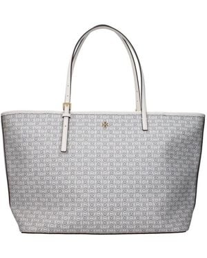 Tory Burch Ella Geometric-Print Tote Bag - Grey