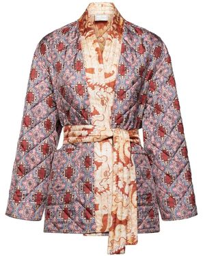 Pierre Louis Mascia Quilted Patterned Coat - Red