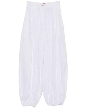 Thelatest Jacquard-Hose Mit Elastischen Bündchen - Weiß