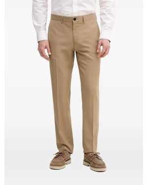 Sisley Pantalon De Tailleur Slim À Plis Marqués - Natural