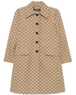 Gucci Mantel Aus Gg-Canvas - Natur