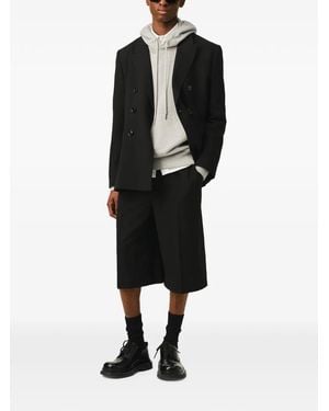Ami Paris Large Elasticated Wool Bermuda Shorts - Black