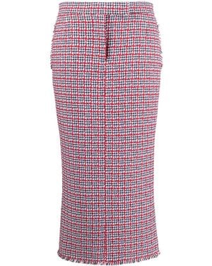 Thom Browne Falda Midi A Cuadros - Morado