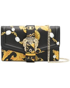 Versace Jeans Couture Baroque-Print Cross Body Bag - Black