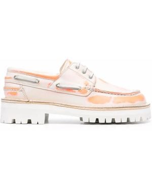 CAMPERLAB Mocassins En Cuir À Imprimé Tie Dye - Orange