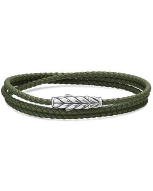 David Yurman Chevron Triple Armband Aus Sterlingsilber - Grün