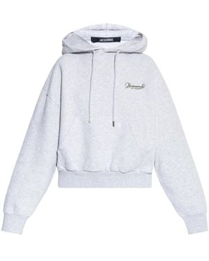 Jacquemus Cotton Sweatshirt With Logo - Grey