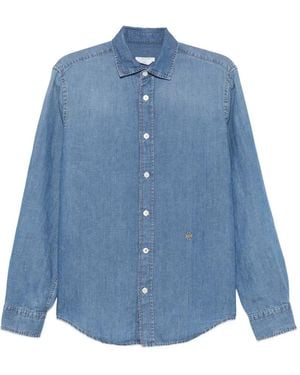 Jacob Cohen Logo-Embroidered Denim Shirt - Blue