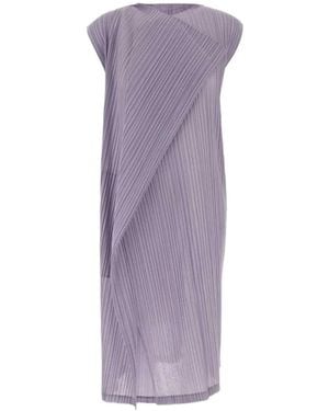 Pleats Please Issey Miyake Pleated Midi Dress - Purple