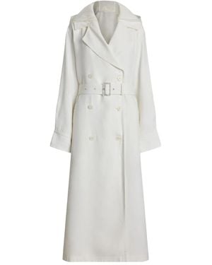 Ralph Lauren Double-Breasted Belted Trench Coat - White