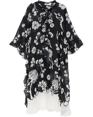 Dorothee Schumacher Floral Daydream Ruffled Midi Dress - Black
