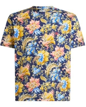 Etro Cotton-Jersey T-Shirt With Floral-Motif - White