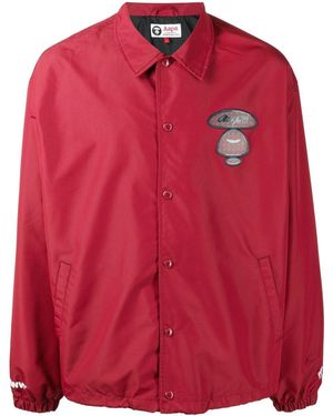 Aape By A Bathing Ape Milo-Patch Shirt Jacket - Red