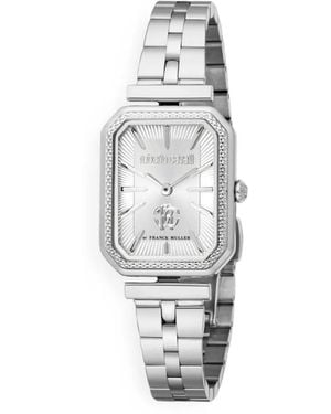Roberto Cavalli Textured Bezel 23Mm Watch - White