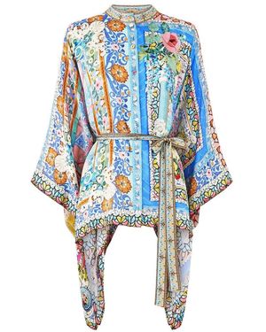 CAMILLA Navàs Nouveau Button Scarf Blouse - Blue