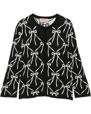 Twinset Bow-Pattern Cardigan - Black