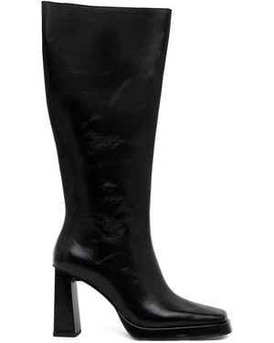 Jeffrey Campbell Maximal-3 Square-Toe Knee-High Boots - Black