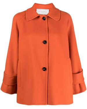 Antonelli Button-Down Raglan-Sleeve Jacket - Orange
