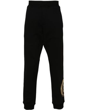 Just Cavalli Logo-Stamp Cotton Track Trousers - Black