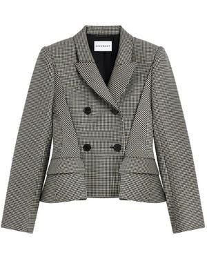 Givenchy Doppelreihige Pinch Jacke Mit Hahnentrittmuster - Grau