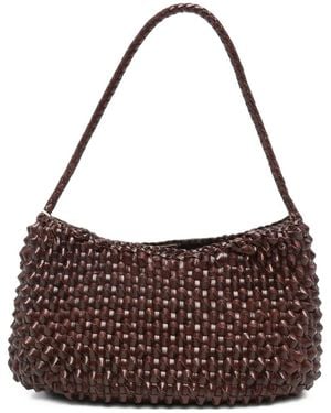 Dragon Diffusion Basil Cactus Woven-Leather Shoulder Bag - Brown