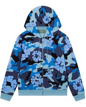DENIM TEARS Wreath Zip-Up Hoodie - Blue