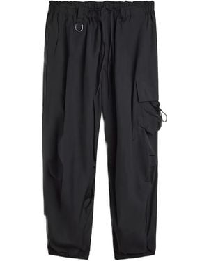 Y-3 Side-Stripe Wide-Leg Track Trousers - Black