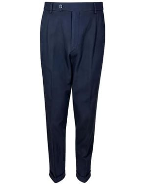GTA Pantalones Con Pliegues Y Dobladillo Vuelto - Azul