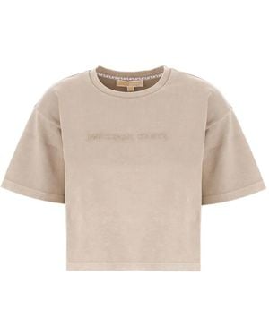 MICHAEL Michael Kors Logo-Debossed T-Shirt - Natural