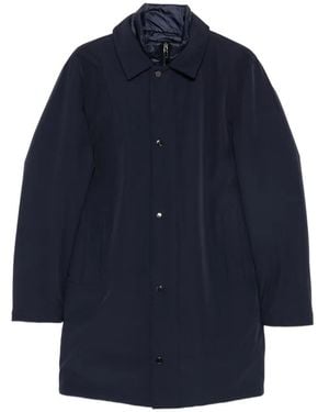 ÉPHÉMÈRE Double-Collar Press-Stud Coat - Blue