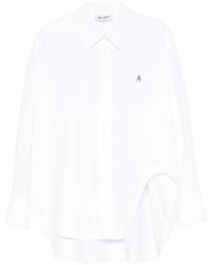 The Attico Camisa Oversize Con Logo Bordado - Blanco