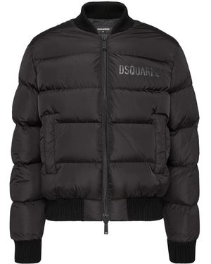 DSquared² Nylon Puffer Bomber Jacket - Black