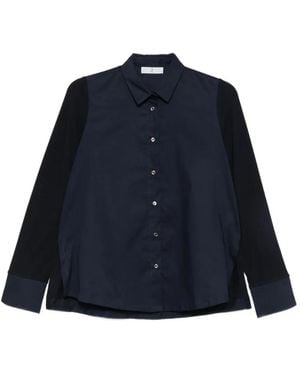 Whyci Panelled Long-Sleeve Shirt - Blue