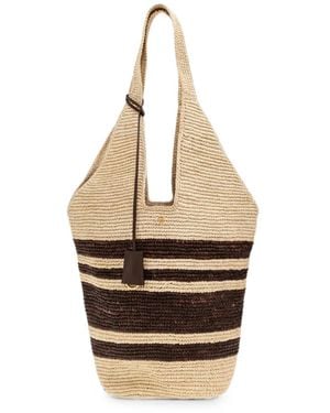 Anine Bing Leah Striped Raffia Tote Bag - Natural
