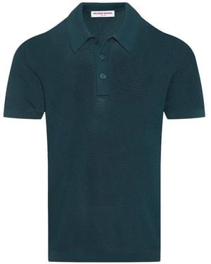 Orlebar Brown Keeling Open-Knit Polo Shirt - Blue