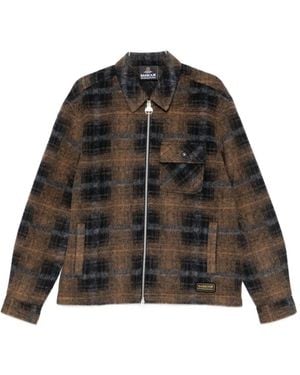 Barbour Check-Pattern Zip-Up Jacket - Black