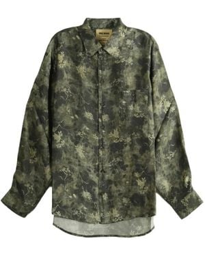 Uma Wang Camisa Con Estampado Floral - Verde