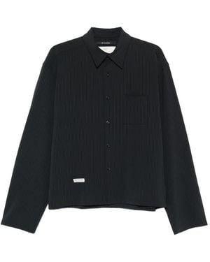 Song For The Mute Nadelstreifen-Hemd mit Brusttasche - Schwarz